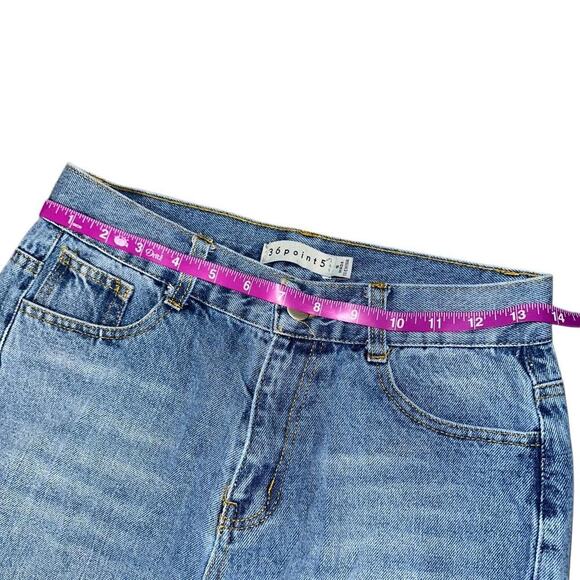 Y2k pink lace up distressed denim - Picture 2 of 4